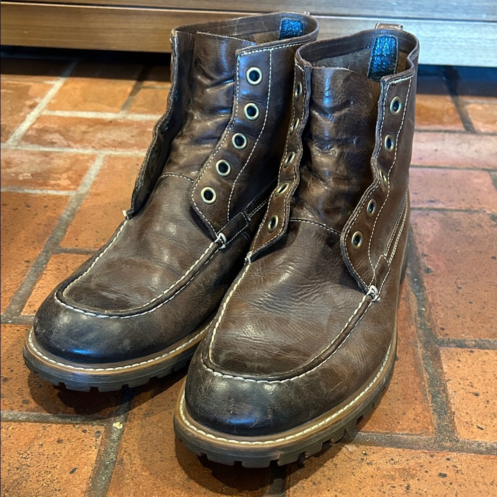 John Varvatos Brown Leather Men's Boots